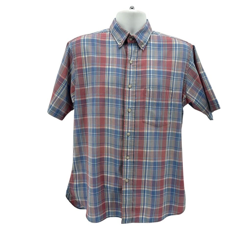 Vintage Pen West Mens Large Shirt Country Traditionals Plaid Lightweight